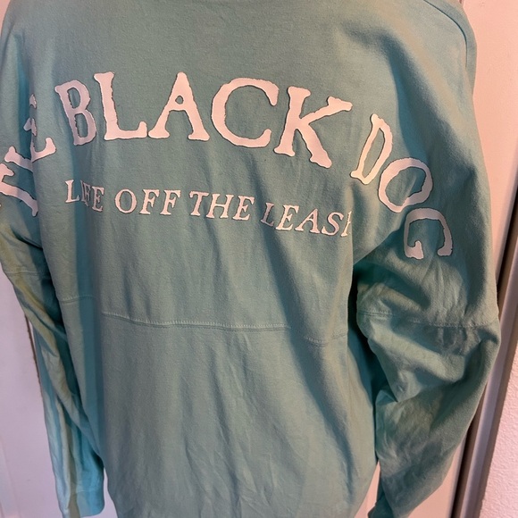 The Black Dog Brand Long Sleeve TShirt Jersey Life Off The Leash Blue Aqua SizeM - Picture 4 of 7
